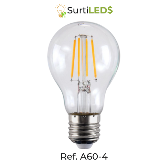 [SKU802160] Bombillo LED A60 E27 4W Luz Cálida 2700K – Ref A60-4