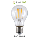 Bombillo LED A60 E27 4W Luz Cálida 2700K – Ref A60-4