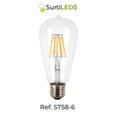 Vintage LED Bulb ST58 E27 6W Warm Light 2700K – Ref ST58-6