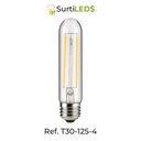 T30 E27 4W Tubular LED Bulb Warm White 2700K – Ref T30-125-4