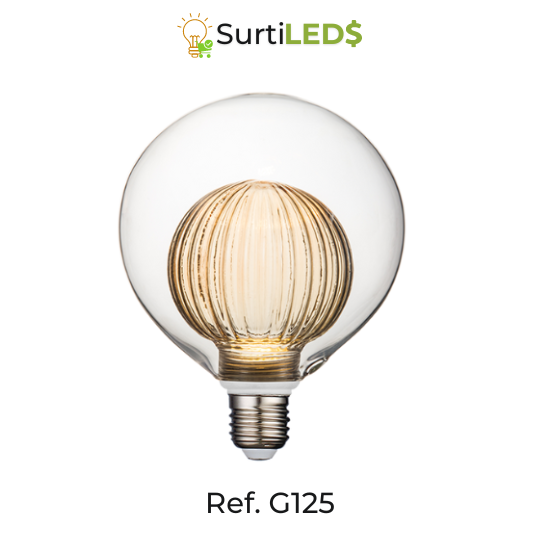 [SKU802350] Bulb within a bulb LED Decorative Globe Pink-Amber and Smoky 3W – Ref G125 (Ambar)